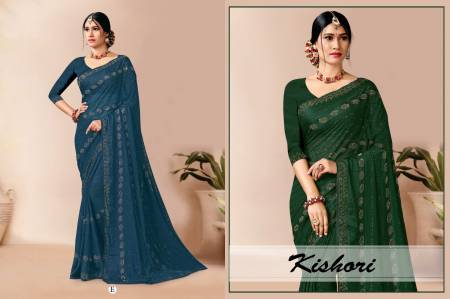 Ronisha Kishori Swarovski Diamond Designer Sarees Catalog
